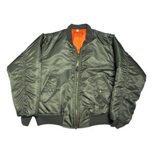 ROTHCO US ARMY Reversible Bomber Green Orange Y2K Puffer Jacket Mens Small
